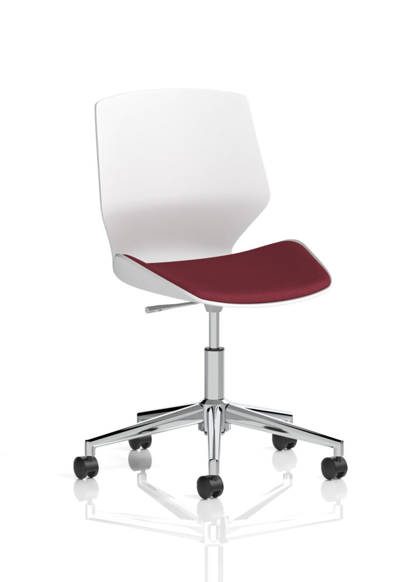 florence 5 star base white frame fabric visitor chair