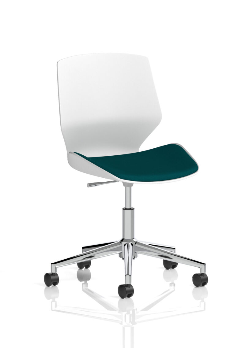 florence 5 star base white frame fabric visitor chair