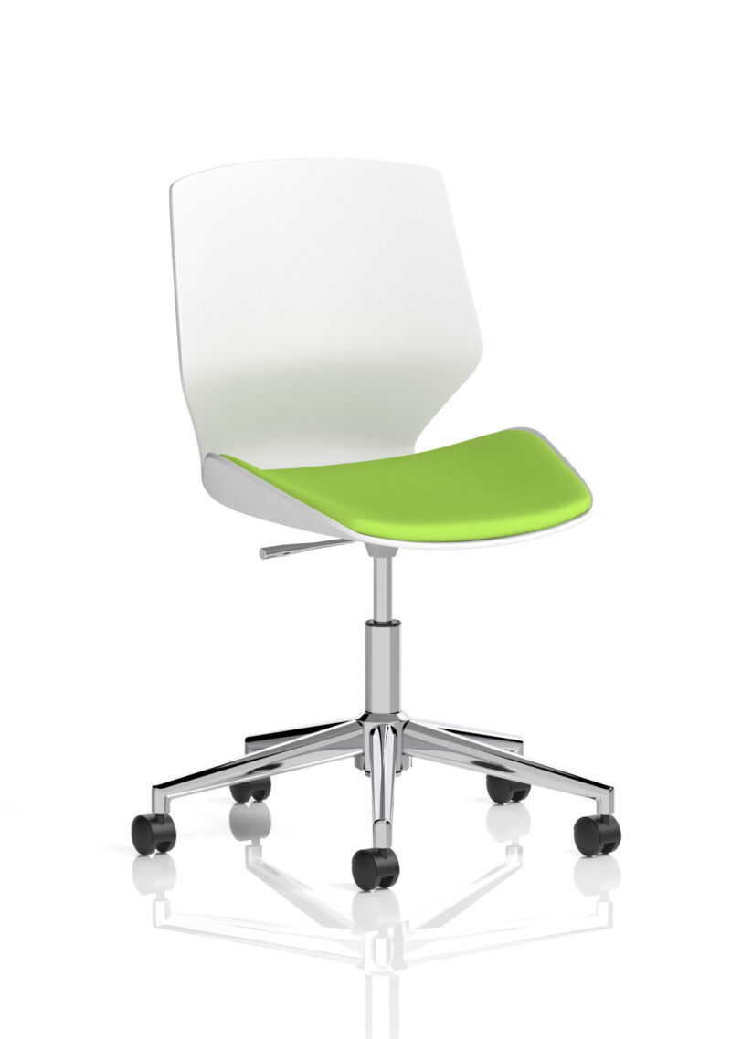 florence 5 star base white frame fabric visitor chair