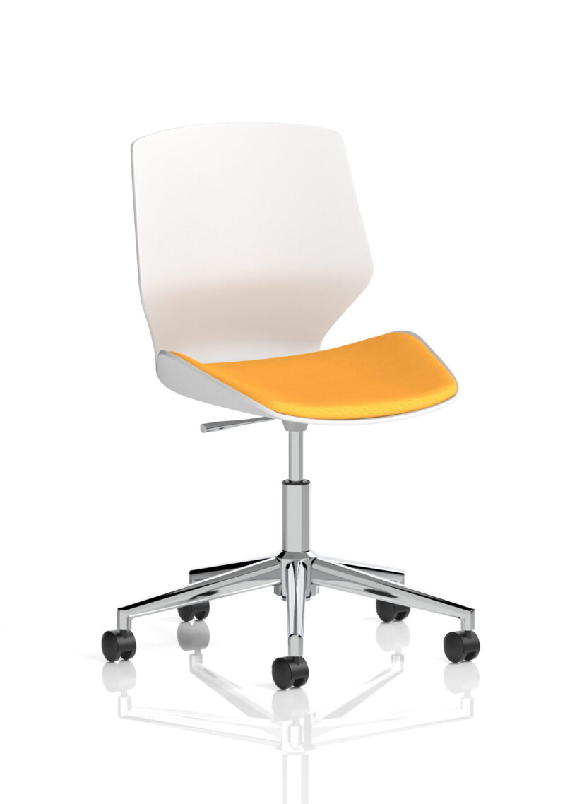 florence 5 star base white frame fabric visitor chair