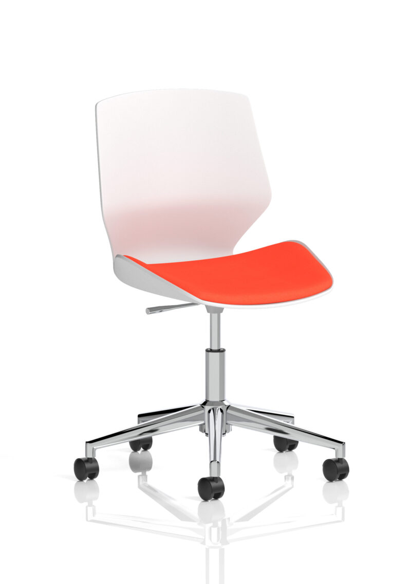 florence 5 star base white frame fabric visitor chair