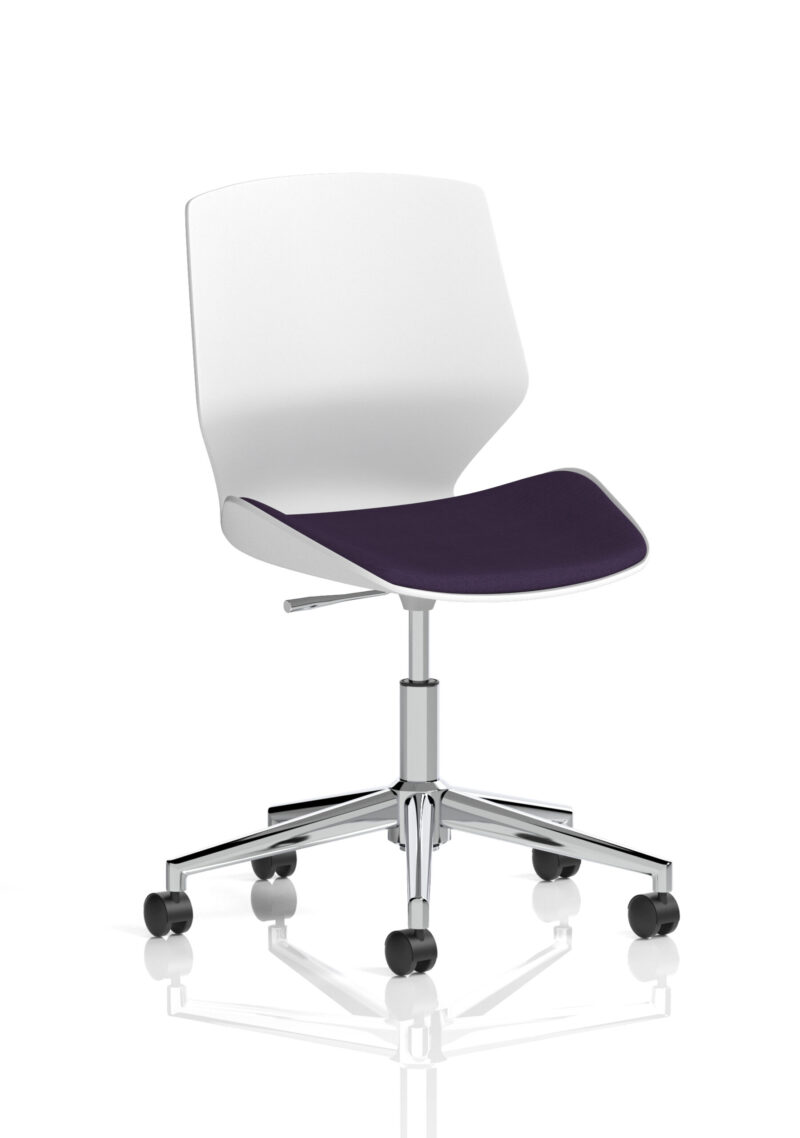 florence 5 star base white frame fabric visitor chair