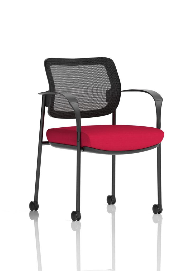 brunswick deluxe medium back visitor office chair with arms with castors