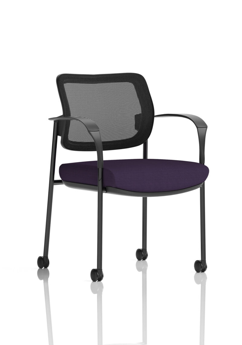 brunswick deluxe medium back visitor office chair with arms with castors