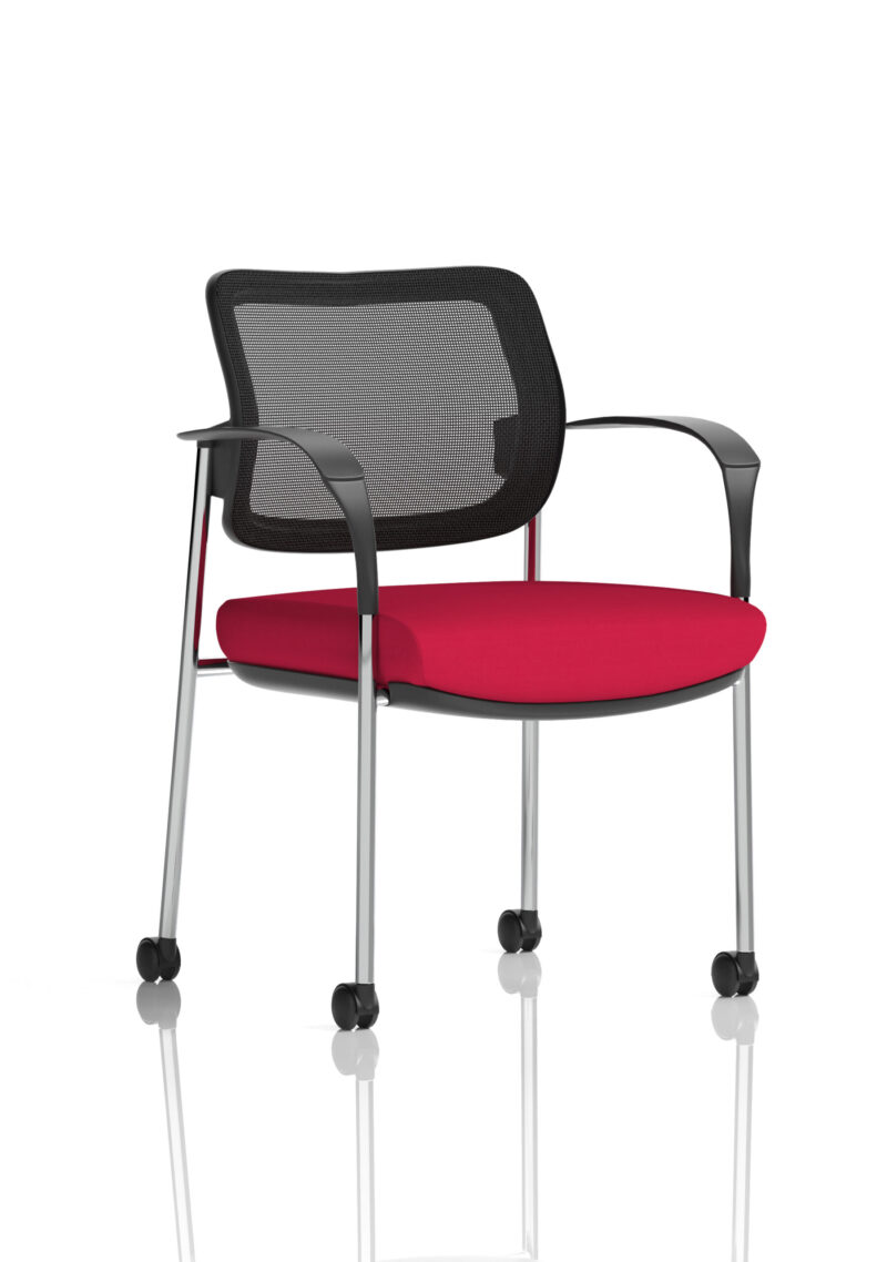 brunswick deluxe medium back visitor office chair with arms with castors