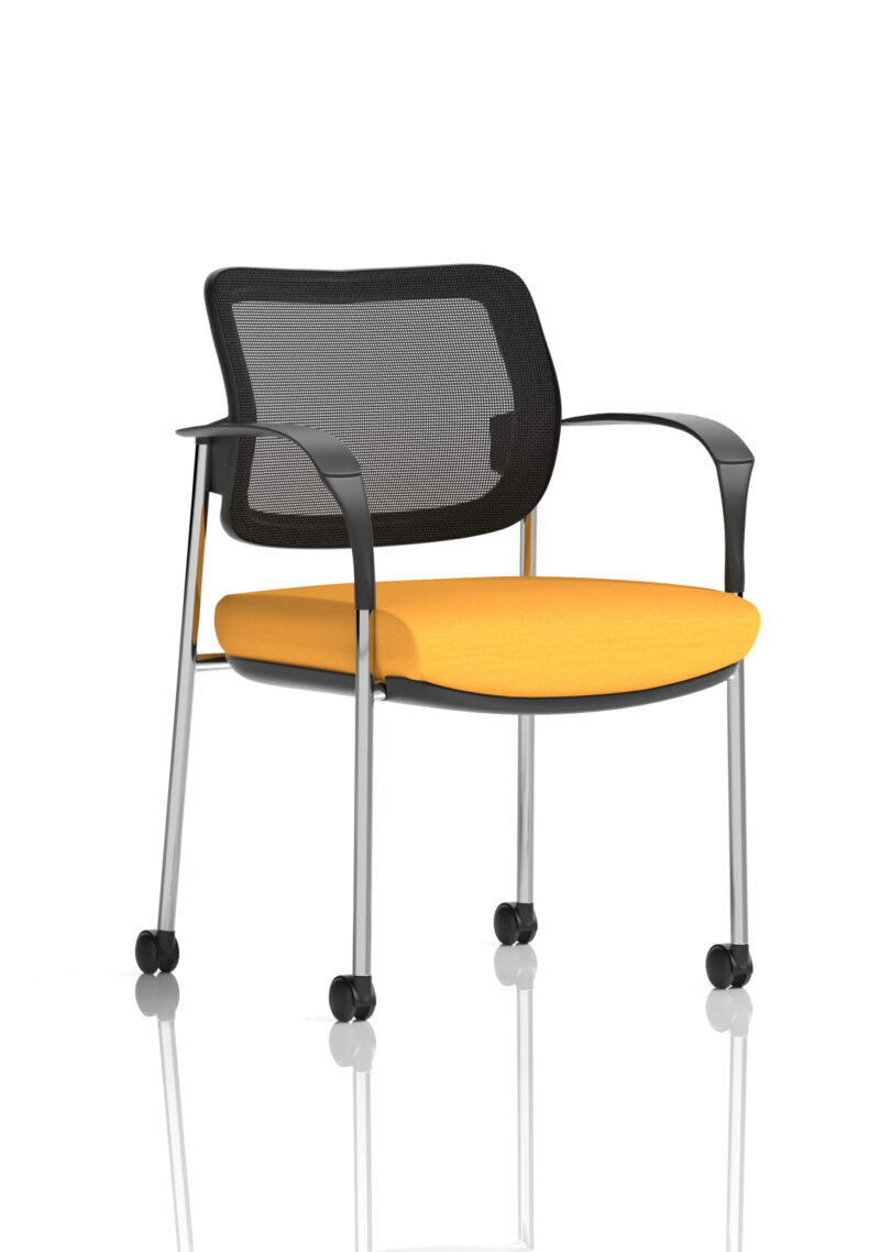 brunswick deluxe medium back visitor office chair with arms with castors