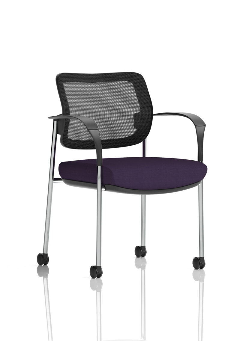 brunswick deluxe medium back visitor office chair with arms with castors