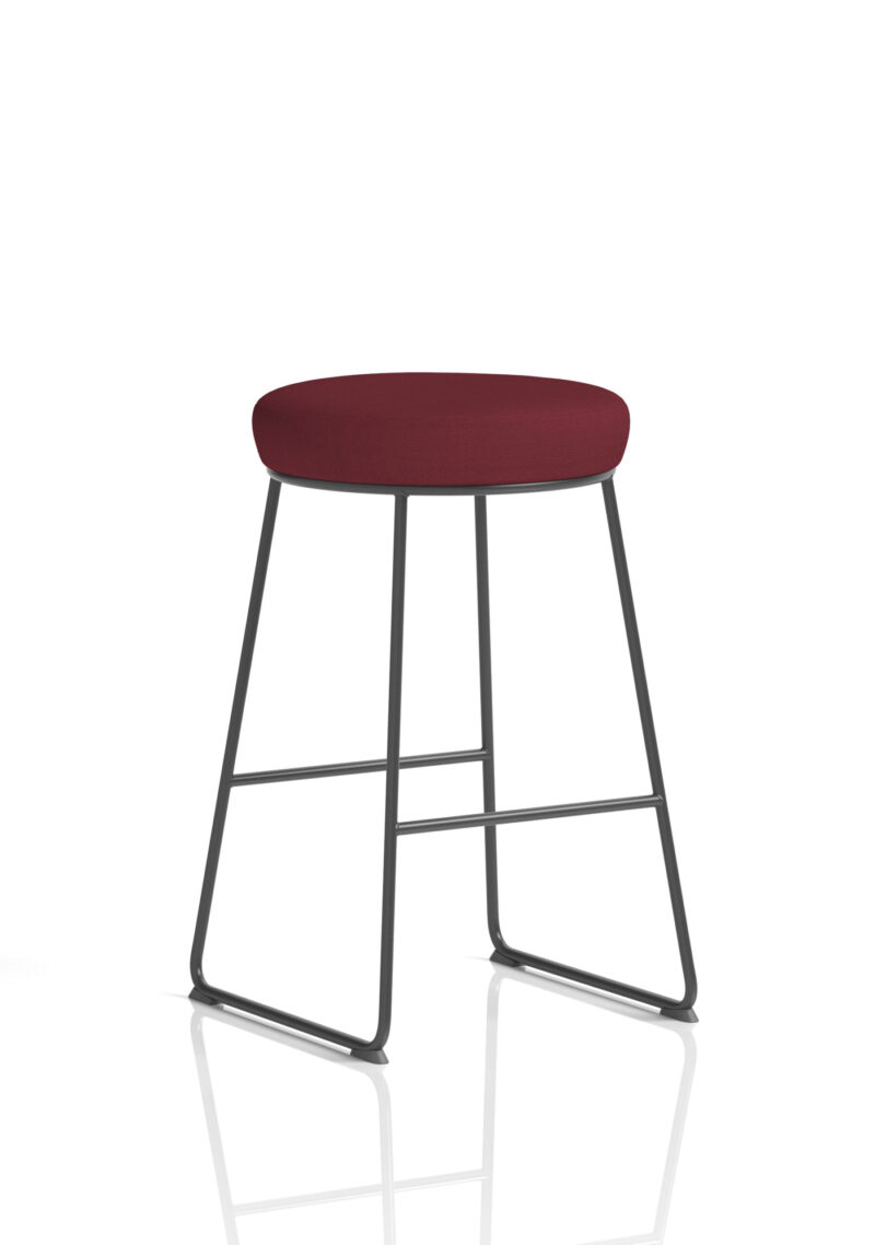 turin black frame fabric seat stool chair