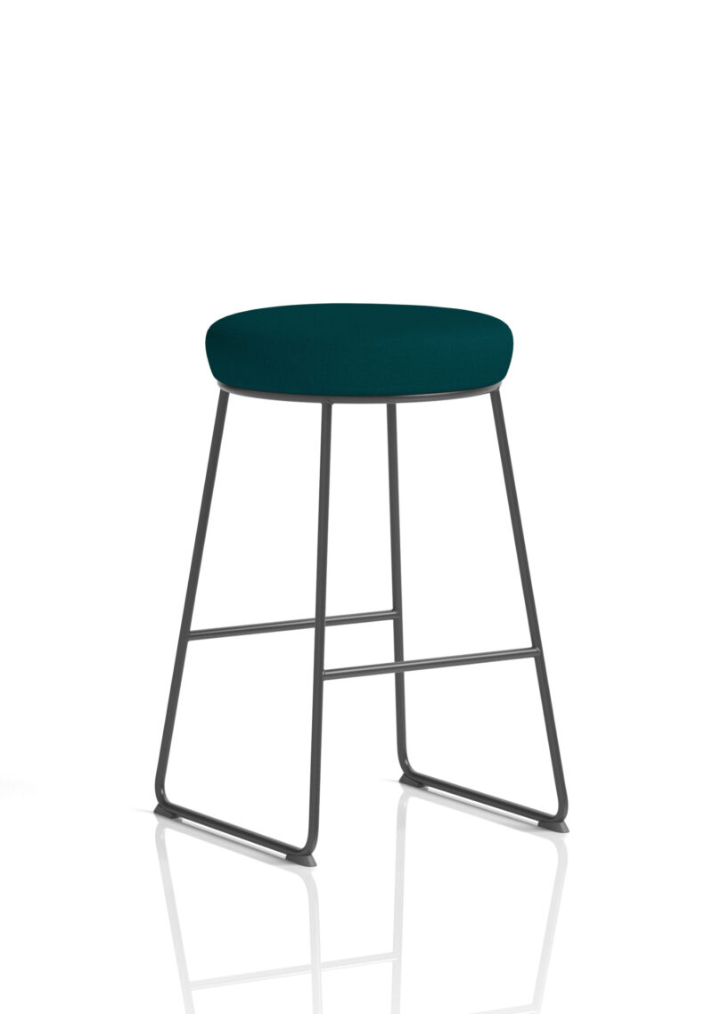 turin black frame fabric seat stool chair