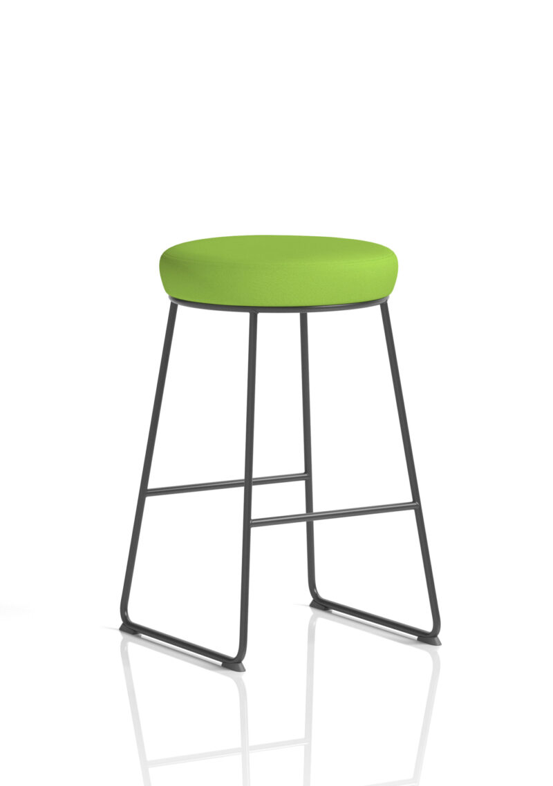 turin black frame fabric seat stool chair