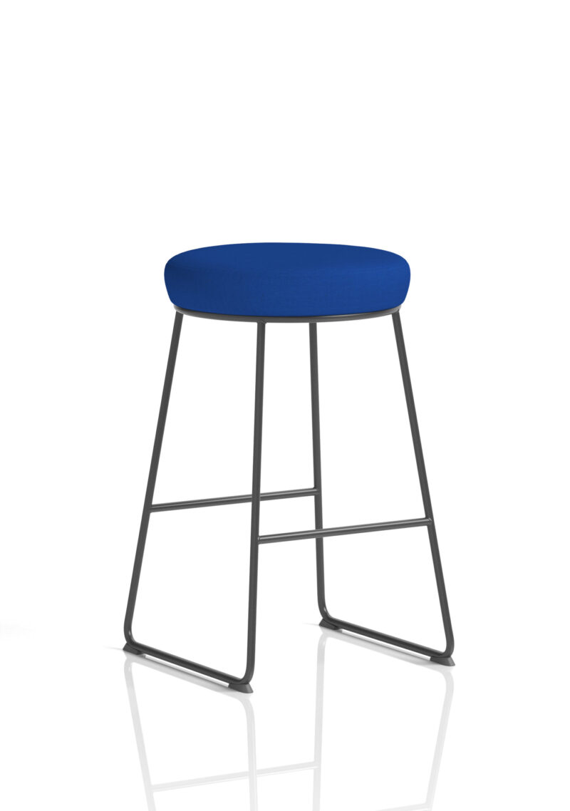 turin black frame fabric seat stool chair