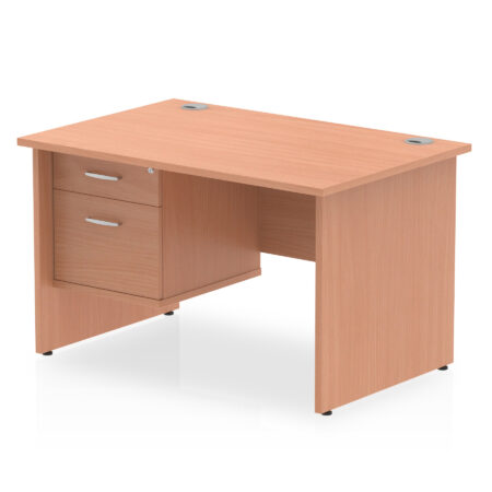 impulse 1200mm panel end straight desk with single fixed pedestal