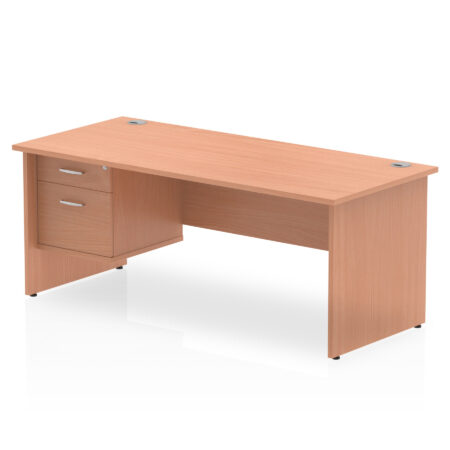 impulse 1800mm panel end straigh desk with single fixed pedestal