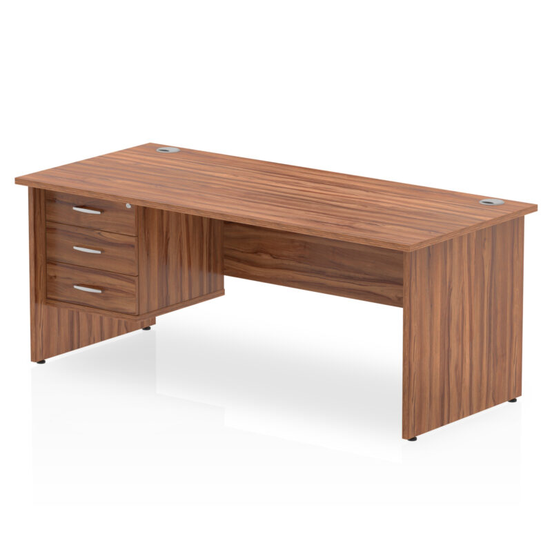 impulse 1800mm panel end straigh desk with single fixed pedestal