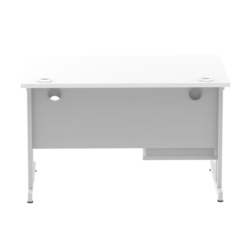 impulse 1200mm cantilever straight desk with single fixed pedestal