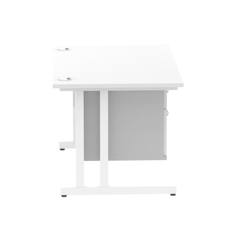 impulse 1200mm cantilever straight desk with single fixed pedestal