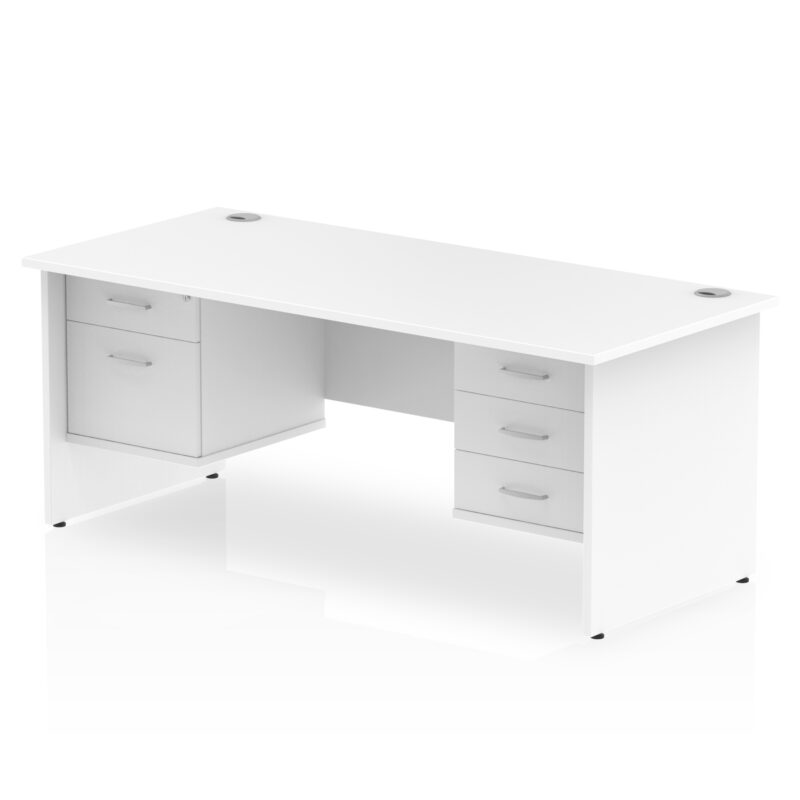 impulse 1800mm panel end straight desk with two fixed pedestal