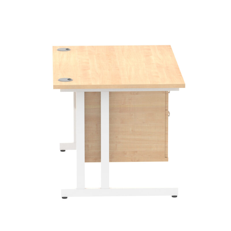 impulse 1200mm cantilever straight desk with single fixed pedestal