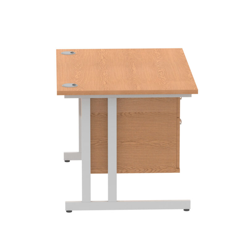 impulse 1200mm cantilever straight desk with single fixed pedestal