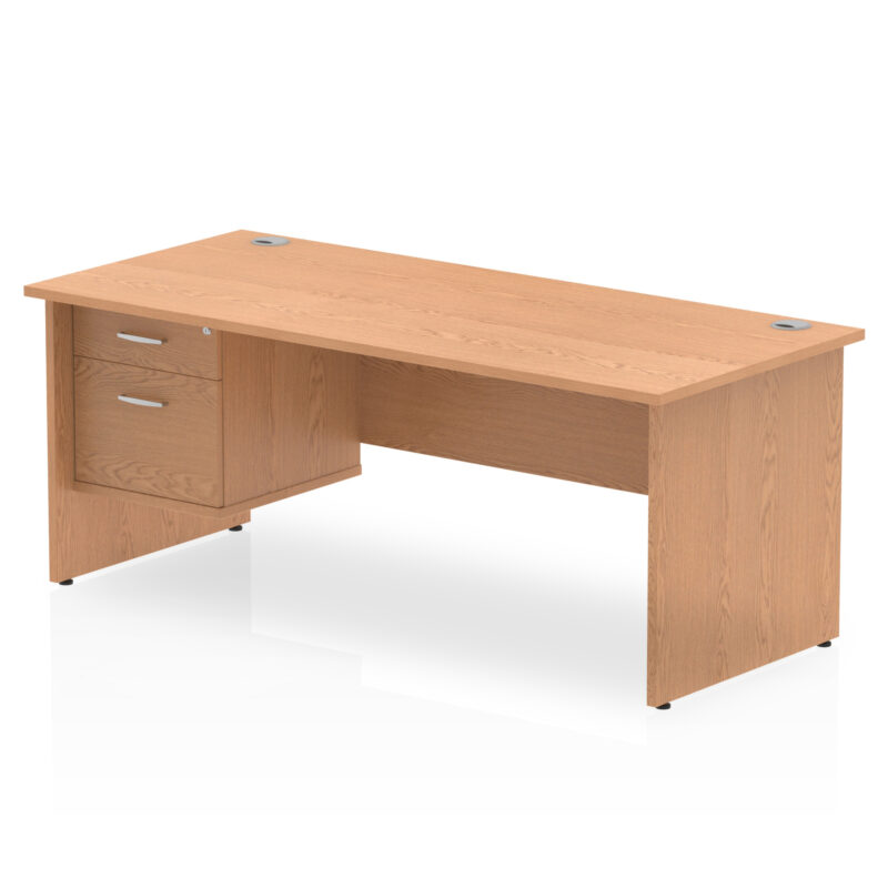 impulse 1800mm panel end straigh desk with single fixed pedestal