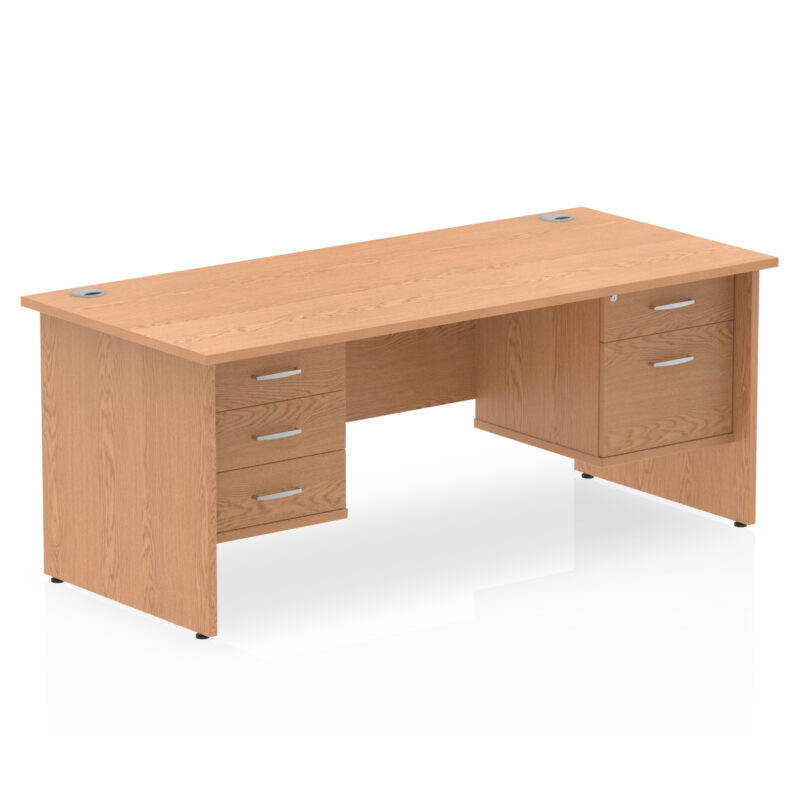 impulse 1800mm panel end straight desk with two fixed pedestal