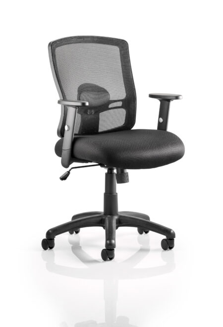 portland medium mesh back task operator office chair with arms
