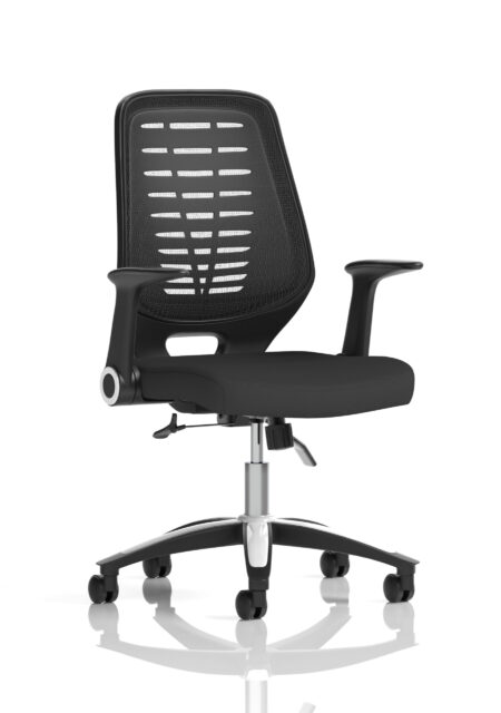 relay medium mesh back task operator office chair with arms