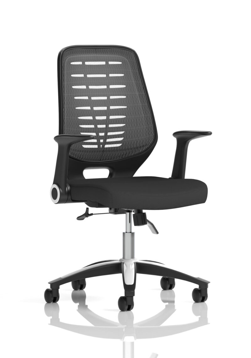 relay medium mesh back task operator office chair with arms