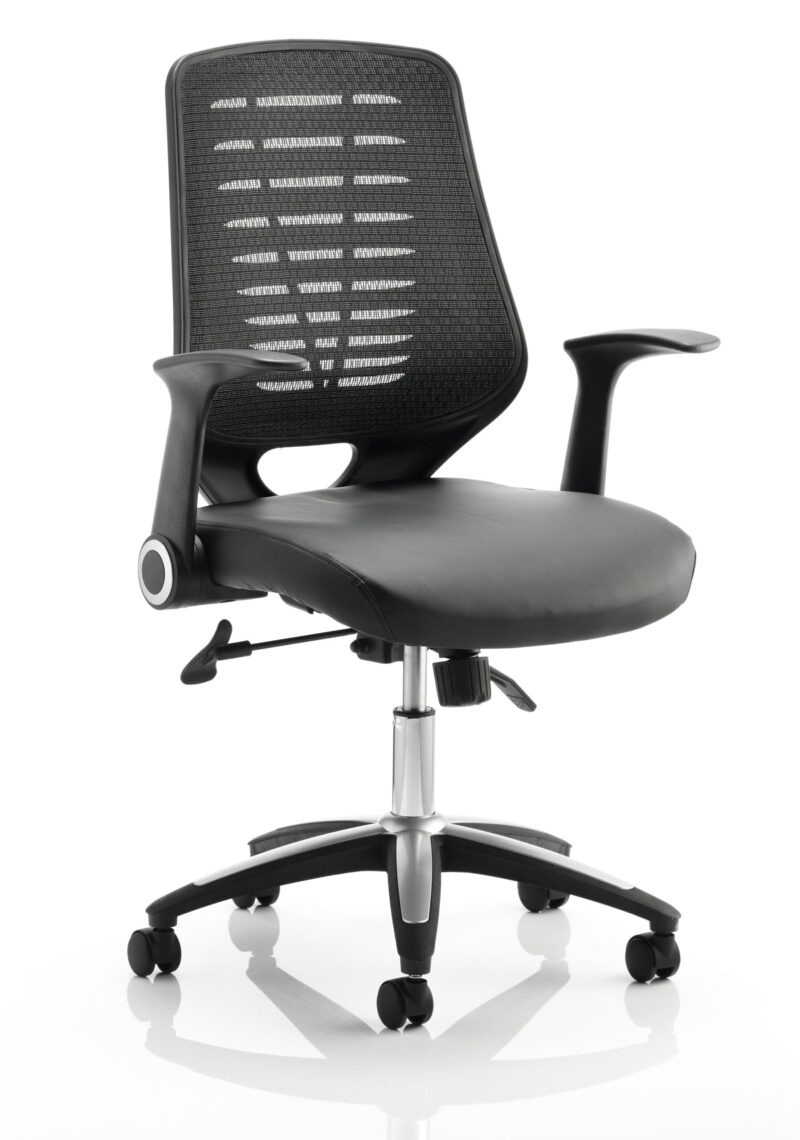 relay medium mesh back task operator office chair with arms