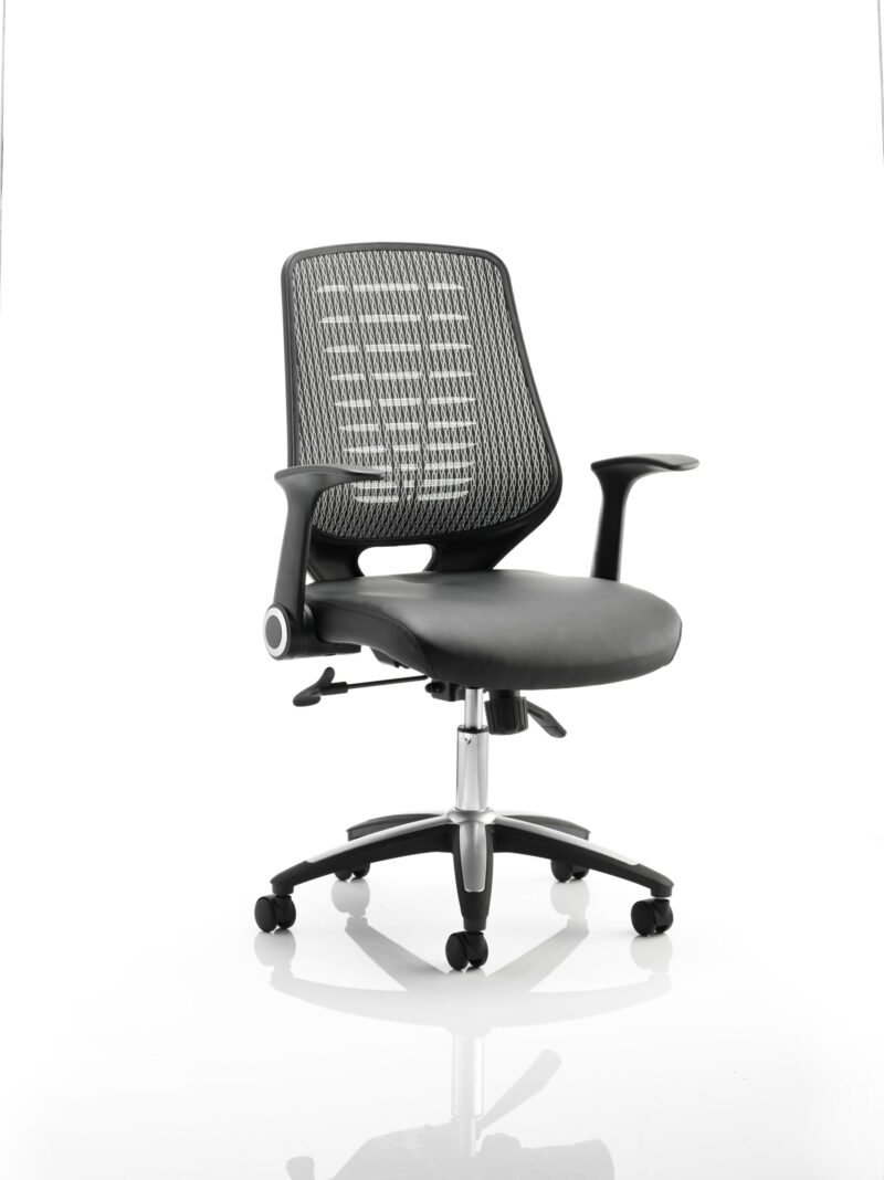 relay medium mesh back task operator office chair with arms