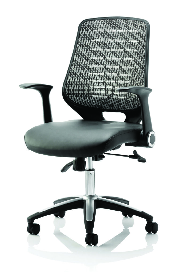 relay medium mesh back task operator office chair with arms