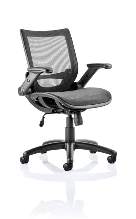 fuller medium mesh back task operator office chair with folding arms