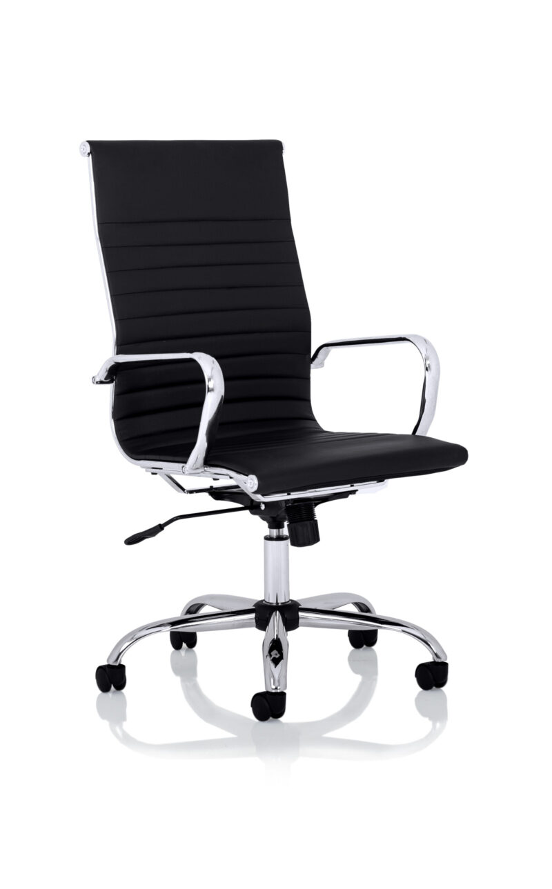 nola black leather executive office chair with arms
