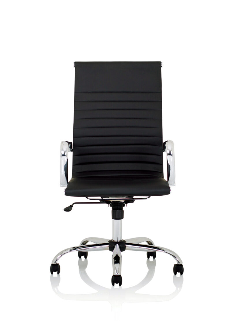 nola black leather executive office chair with arms