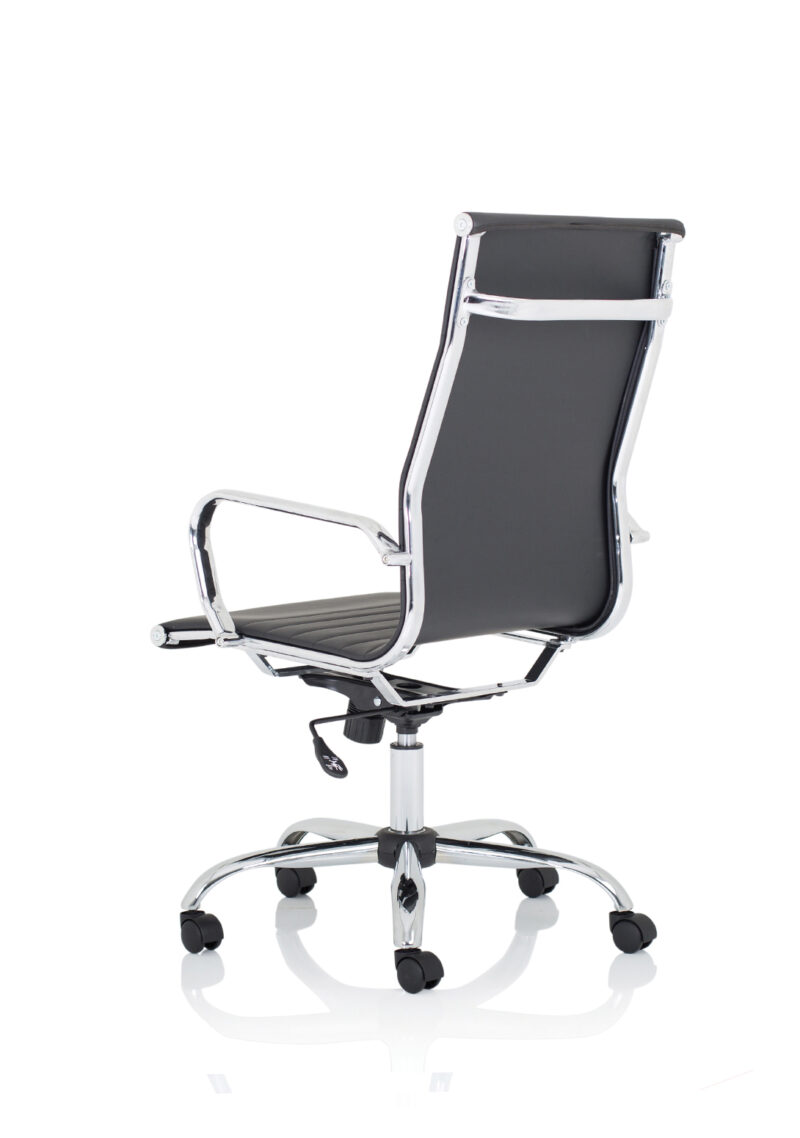 nola black leather executive office chair with arms