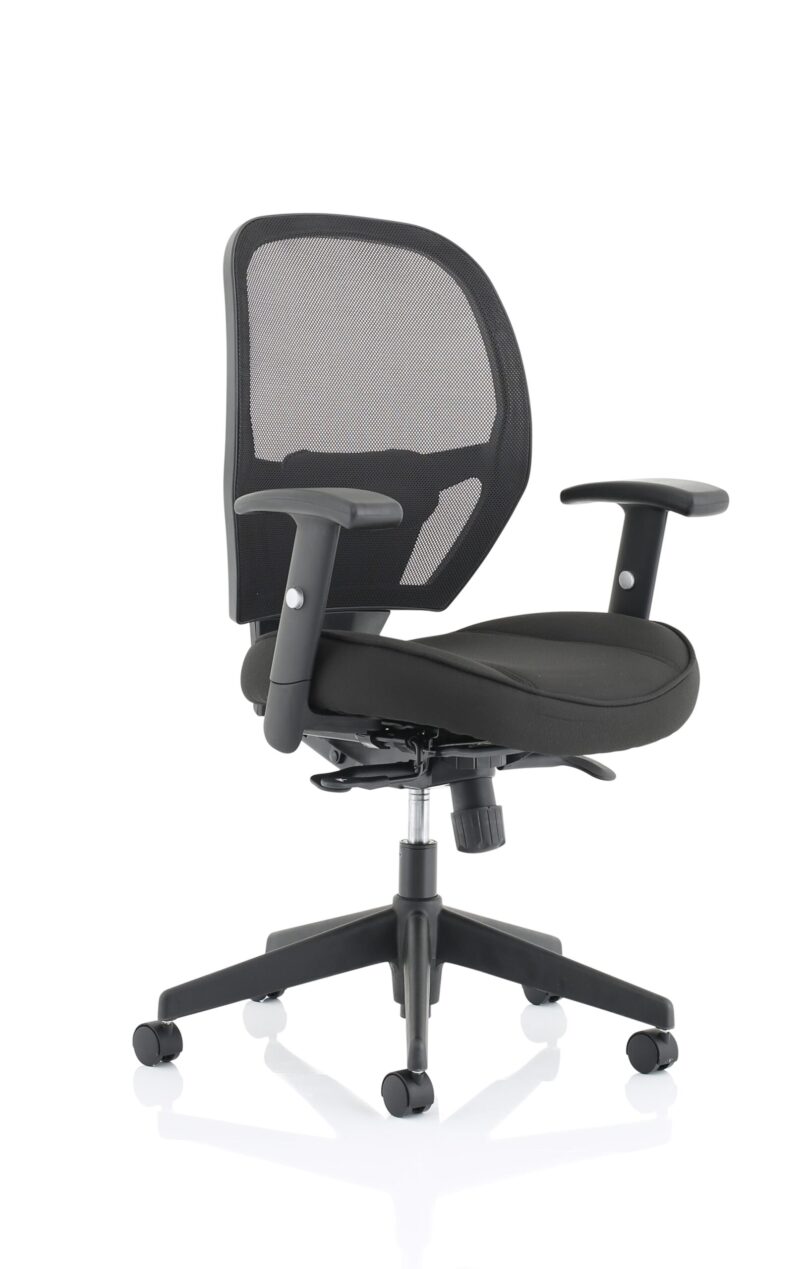 denver high mesh back black task operator office chair with arms