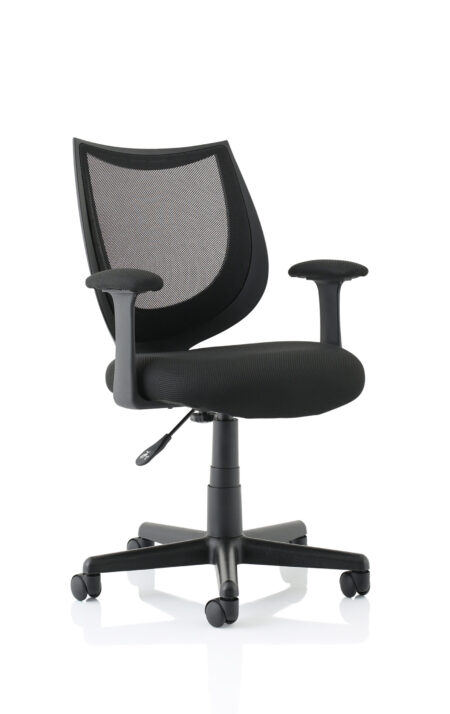 camden medium back black mesh task operator office chair with arms