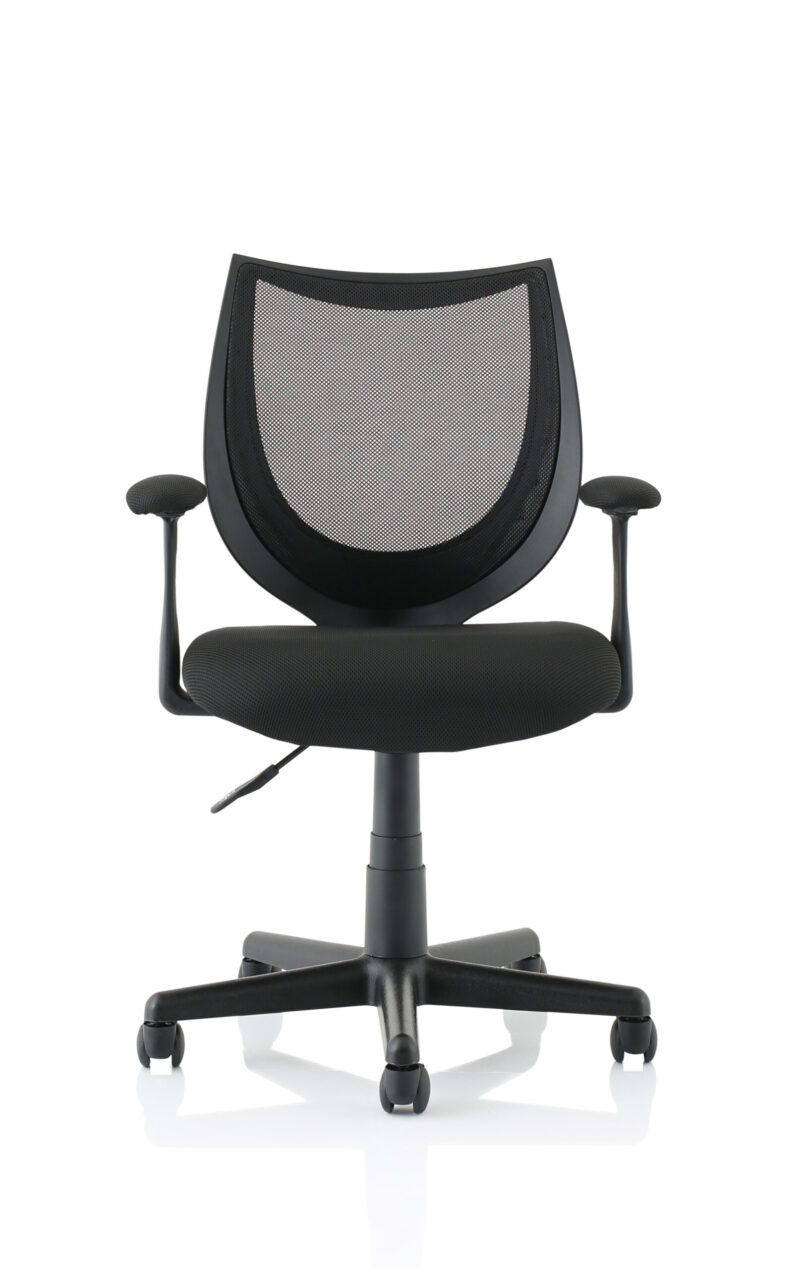 camden medium back black mesh task operator office chair with arms