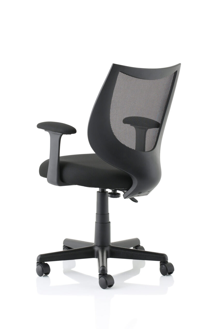 camden medium back black mesh task operator office chair with arms