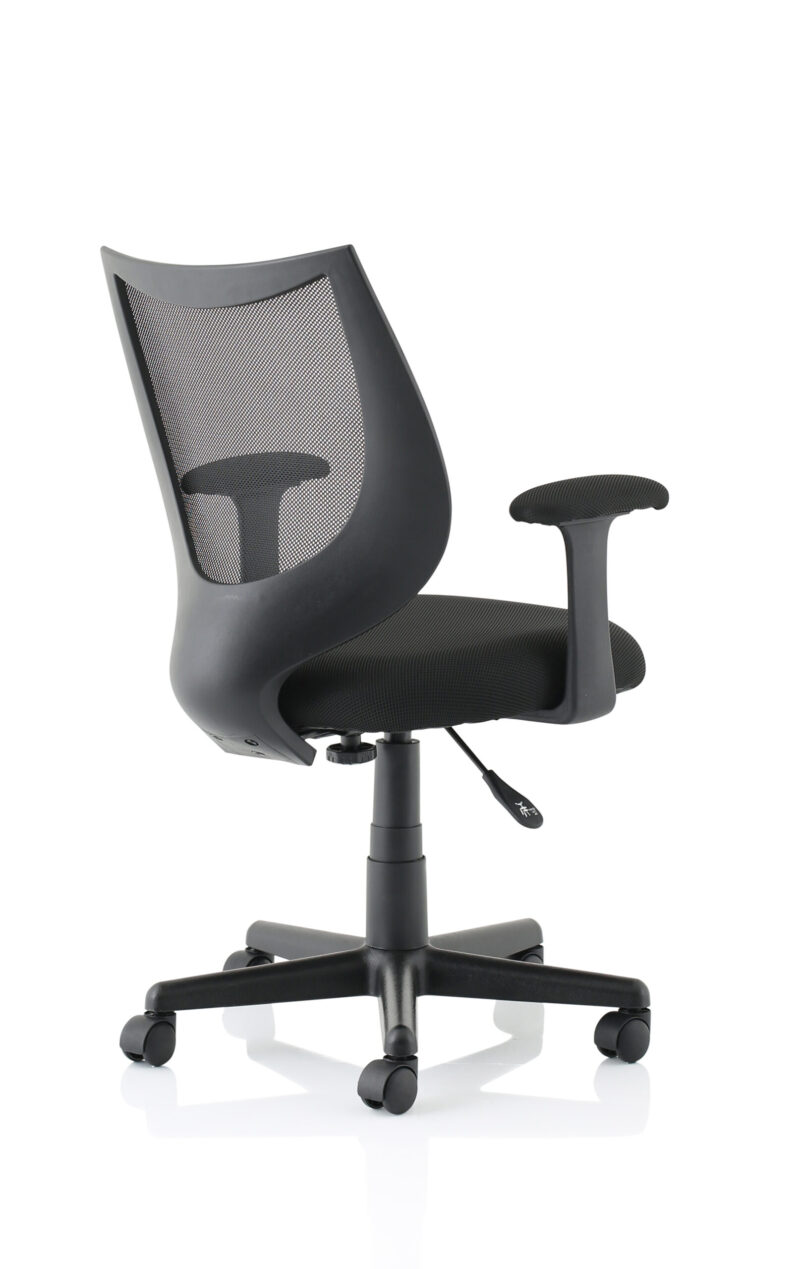 camden medium back black mesh task operator office chair with arms