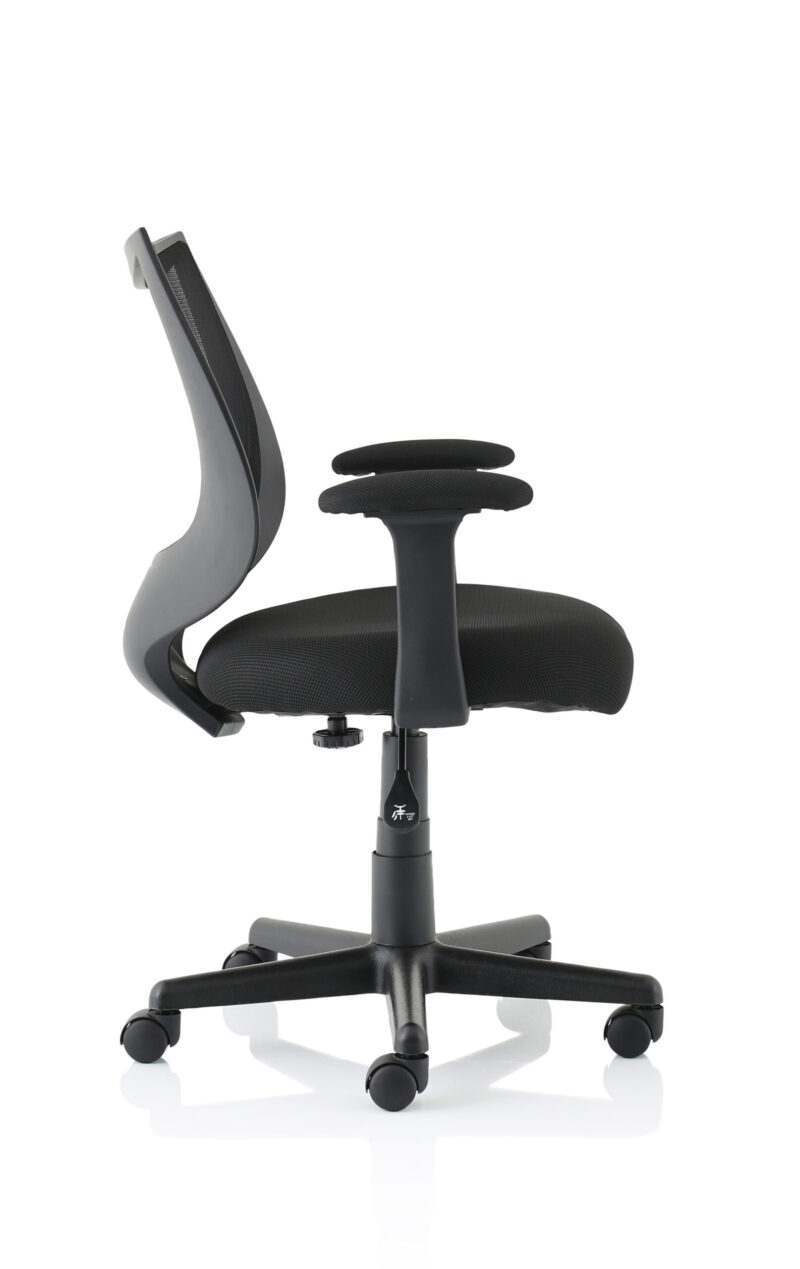 camden medium back black mesh task operator office chair with arms