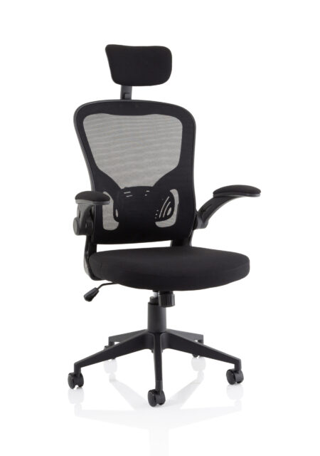 ace executive mesh chair with folding arms