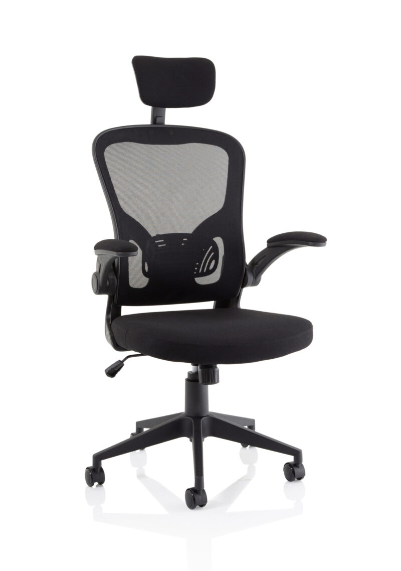 ace executive mesh chair with folding arms