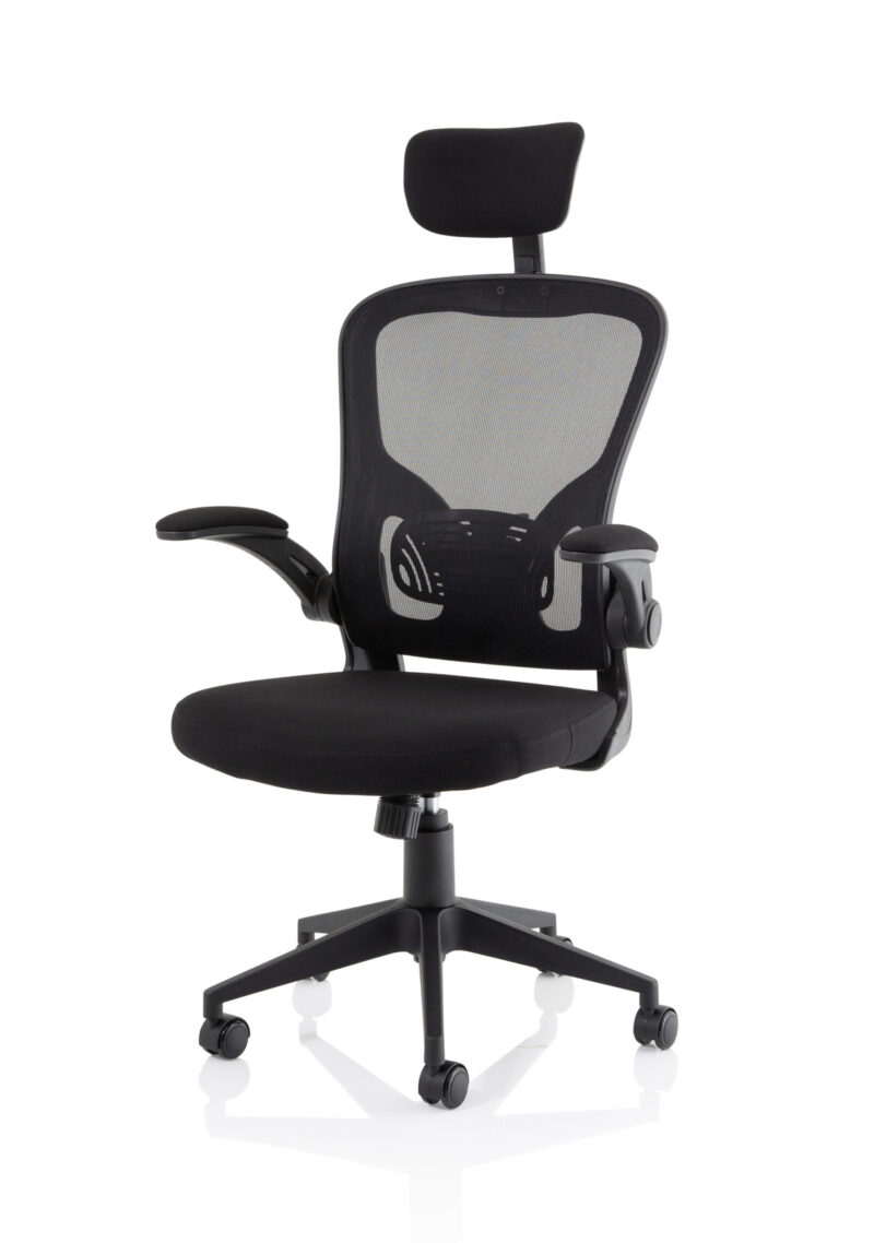 ace executive mesh chair with folding arms