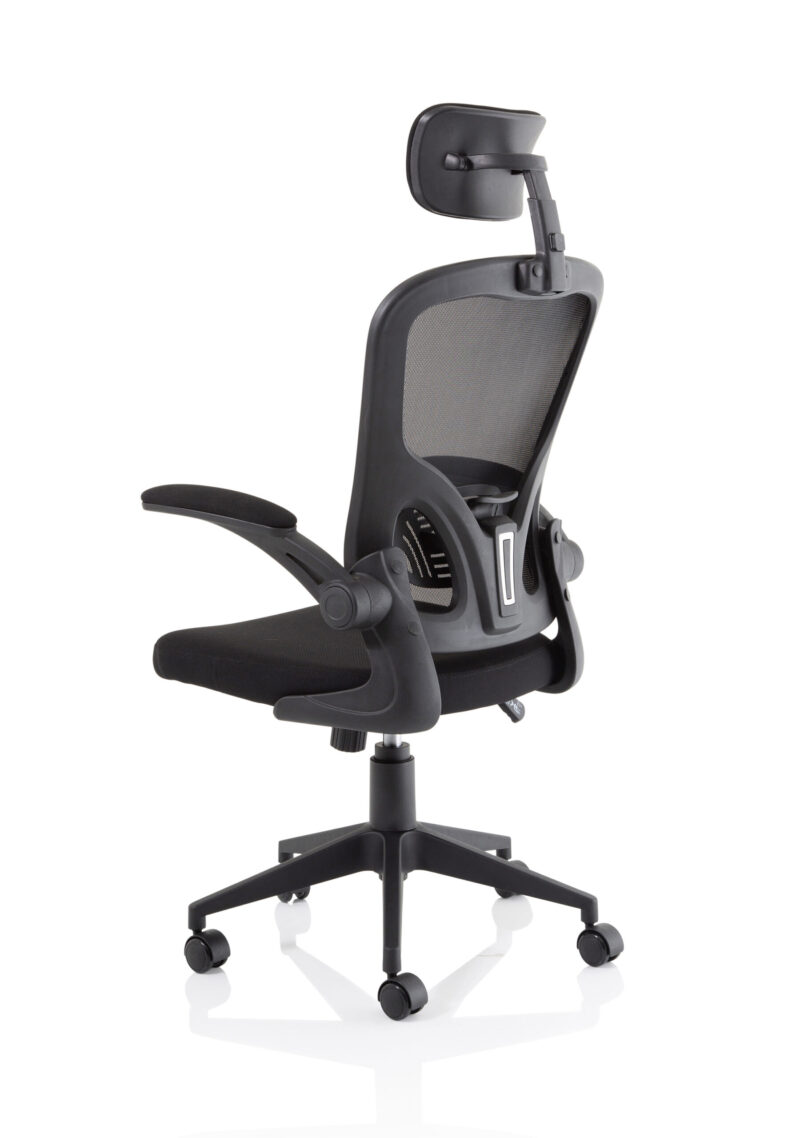 ace executive mesh chair with folding arms