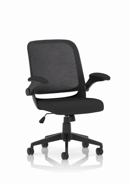 crew task operator mesh chair with folding arms