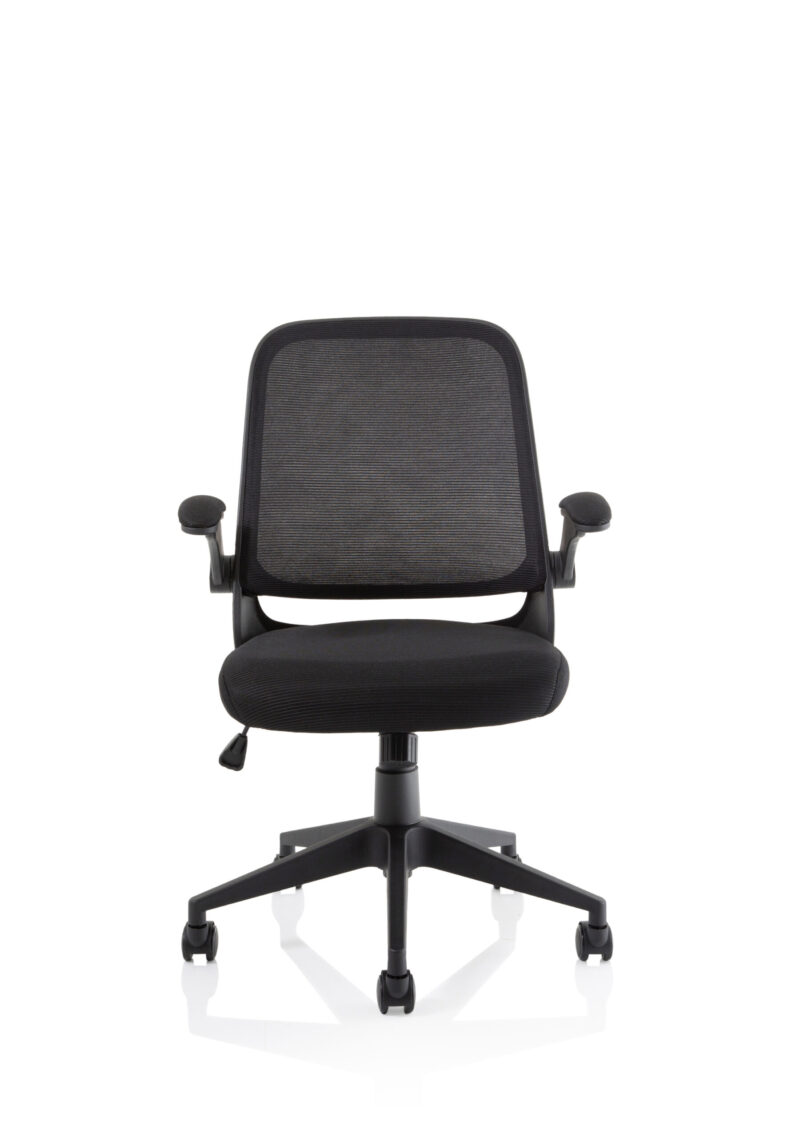 crew task operator mesh chair with folding arms