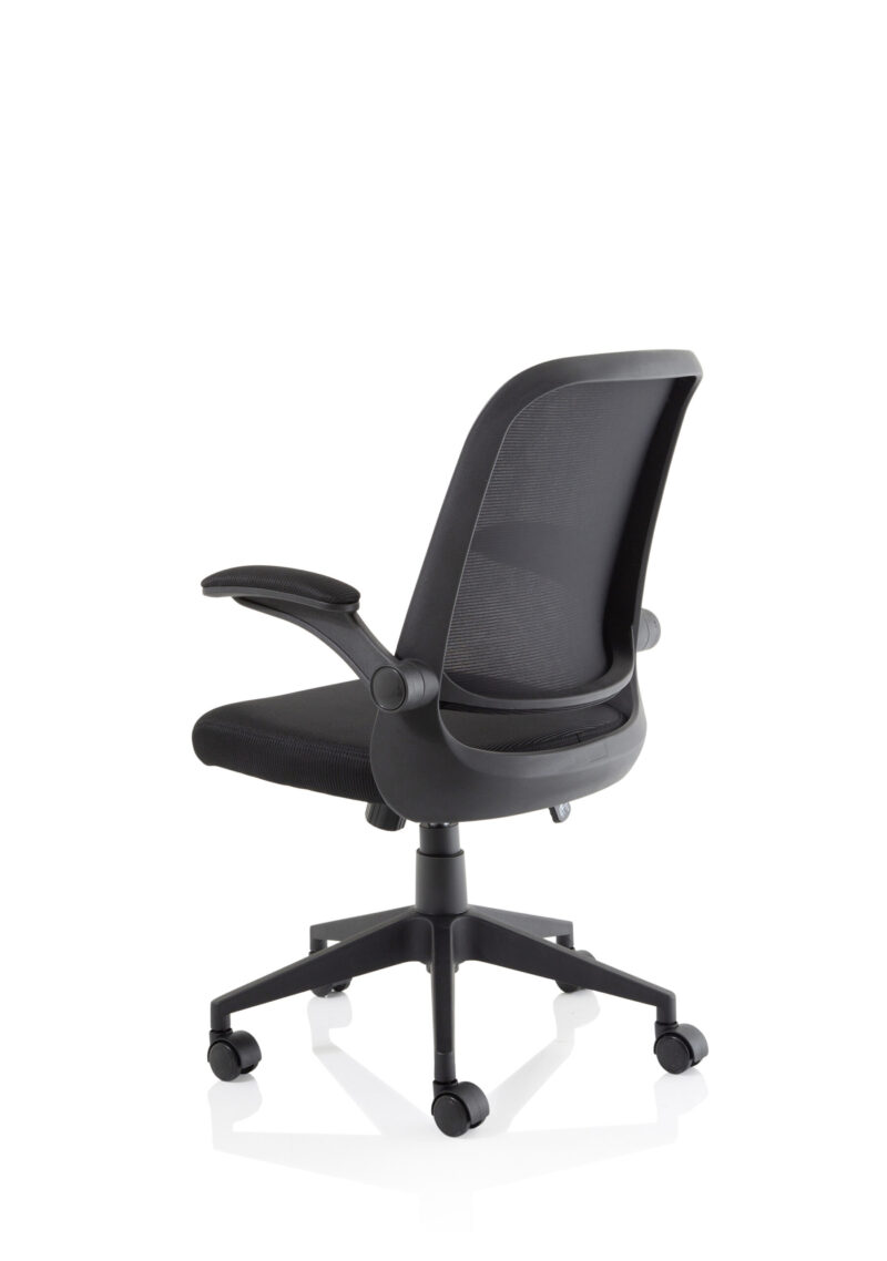 crew task operator mesh chair with folding arms