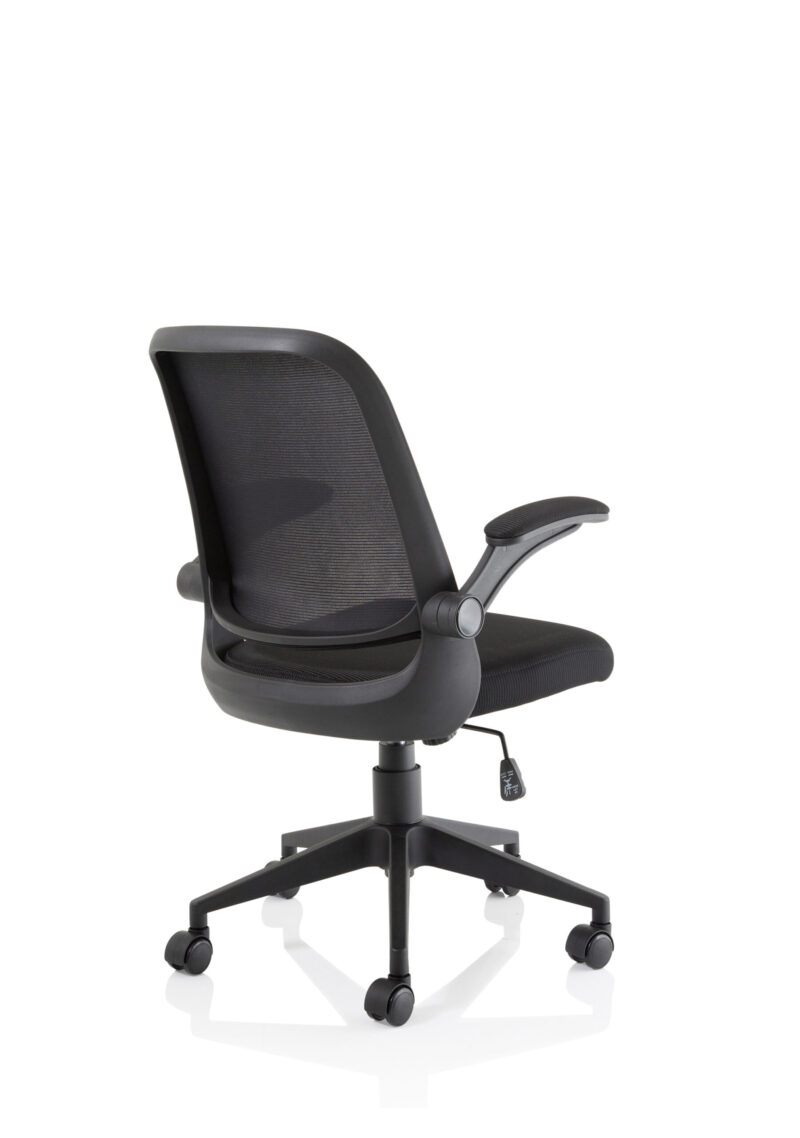crew task operator mesh chair with folding arms