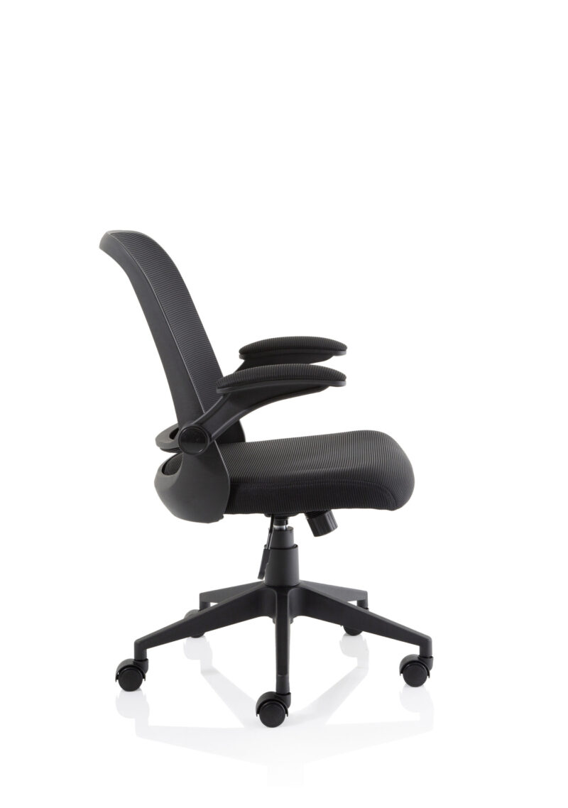 crew task operator mesh chair with folding arms